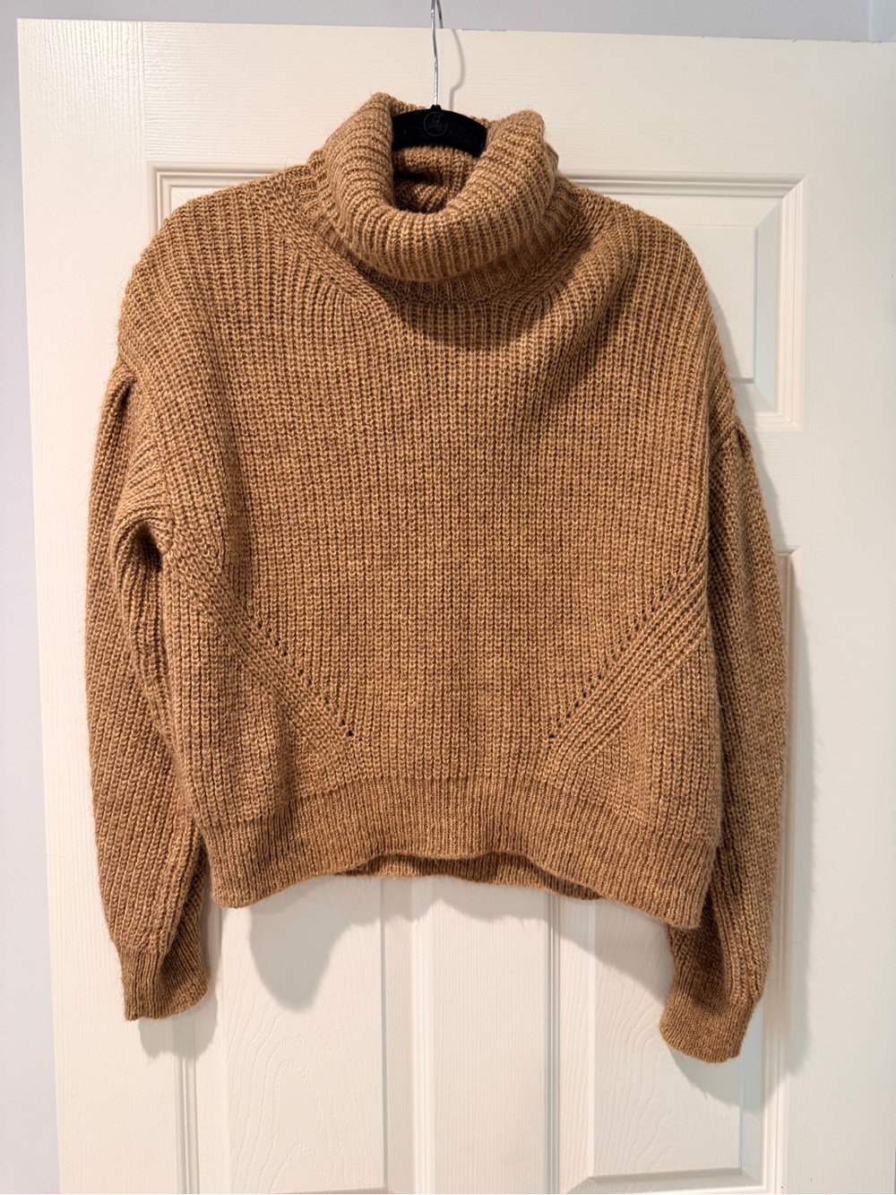 The Kooples Camel Ribbed Turtleneck Sweater